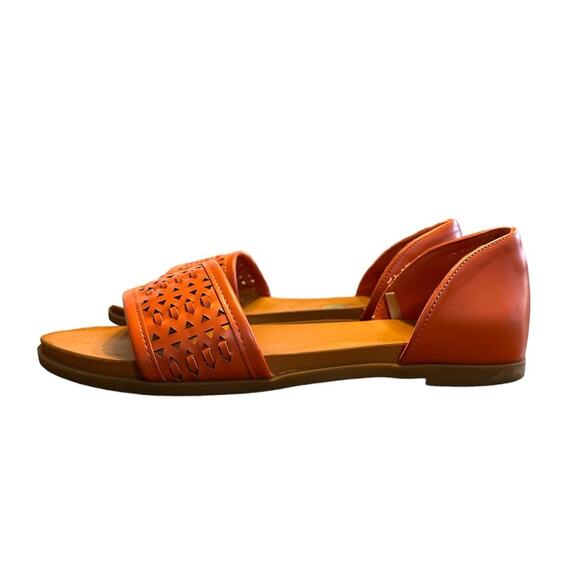 Andiamo Abailey Weave Flats/Sandals Salmon Peach 7.5 7.5W Boho Faux Leather - Picture 3 of 9